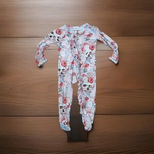Little Bum Bum Boutique Baby Girls 3-6 Months Mid Roses Butterfly Pajama Sleeper